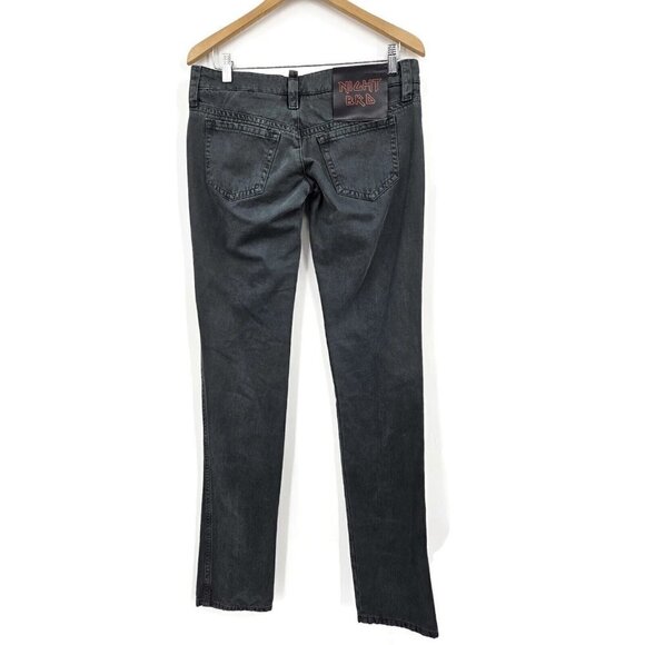 NWOT Nghtbrd Low Rise Heart Child Jeans Womens 27 Dark Green Night Bird Pants - Picture 3 of 6